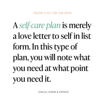 Load image into Gallery viewer, Self-care Plan Ebook