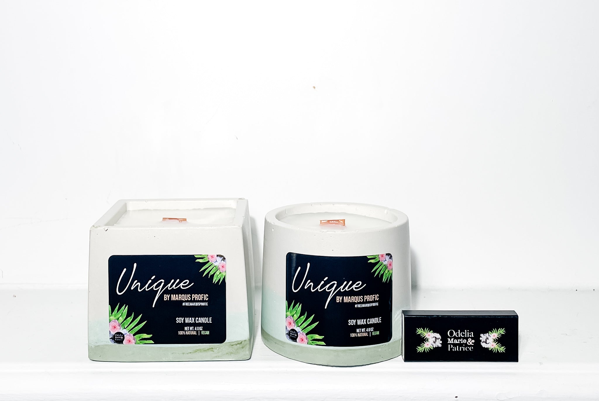 Unique by Marqus Profic - Luxury Coconut Soy Wax Candles - Set – Odelia,  Marie, & Patrice